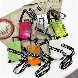 Plastic Suitcase Shape Waterproof Shoulder Makeup Bag