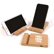 Double Slot Design 100% Natural Bamboo Phone Stand | https://www.bestnamebadges.com