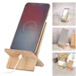 Double Slot Design 100% Natural Bamboo Phone Stand | https://www.bestnamebadges.com