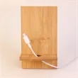 Double Slot Design 100% Natural Bamboo Phone Stand | https://www.bestnamebadges.com