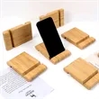 Double Slot Design 100% Natural Bamboo Phone Stand | https://www.bestnamebadges.com