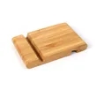 Double Slot Design 100% Natural Bamboo Phone Stand | https://www.bestnamebadges.com