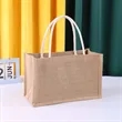 Customizable Size Travel Jute Tote Bags | https://www.bestnamebadges.com