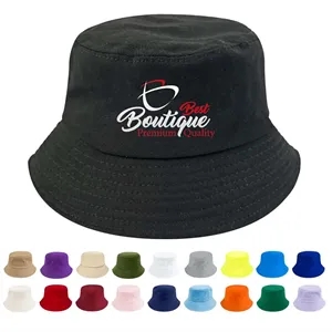 Custom Cotton Unisex Beach Bucket Hats | https://www.bestnamebadges.com
