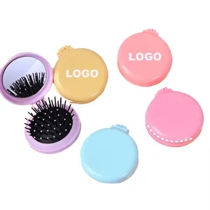Portable Folding Hair Comb With Mirror