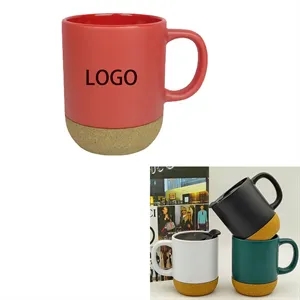 11 Oz Removable Cork Bottom Ceramic Sublimation Cup With Lid