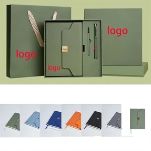 5 In 1 A5 Lined Premium Leather Hardcover Notebook Gift Set