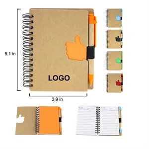 Custom Thumbs Up Spiral Notebook w/ Ballpoint Pen