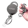 Retractable ID Badge Holder Reel Belt Clip Key Chain Ring | https://www.bestnamebadges.com