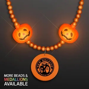 LED Pumpkin Light Beads with Orange Medallion