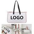Canvas Tote Bag with Leather Handle | https://www.bestnamebadges.com