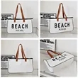 Canvas Tote Bag with Leather Handle | https://www.bestnamebadges.com