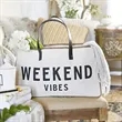 Canvas Tote Bag with Leather Handle | https://www.bestnamebadges.com