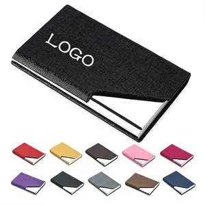 Business Card Holder Magnetic Closure PU Leather metal Case