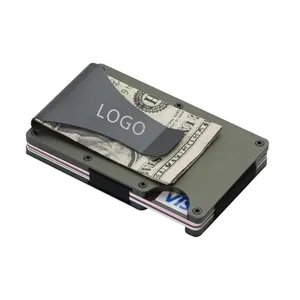 RFID Blocking Front Money Clip Card Holder Alloy Wallet