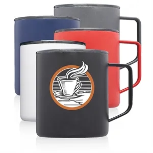13.5 Oz Double Wall Color Coated Travel Mugs W/ Handles | https://www.bestnamebadges.com