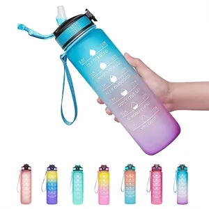 32 oz Leakproof BPA Free Motivational Drinking Water Bottle