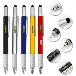 6 In 1 Metal Tool Pen Multi-Function Ruler
