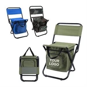 Foldable Camping Chair with Cooler Bag