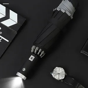 Automatic Folding Umbrella With LED Light Reflective Strip