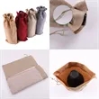 Wine Champagne Bag Linen Cloth Gift With Closing Rope | https://www.bestnamebadges.com