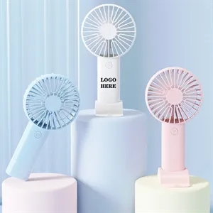 Mini USB Rechargeable Handheld Phone Holder Desk Fan