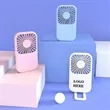 Mini USB Rechargeable Handheld Phone Holder Desk Fan | https://www.bestnamebadges.com