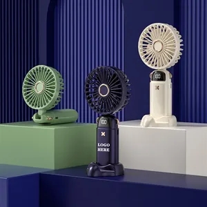 Mini USB Rechargeable  Foldable Handheld Lanyard Desk Fan