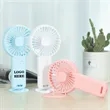 Mini USB Rechargeable Handheld Phone Holder Desk Fan | https://www.bestnamebadges.com