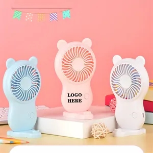 Mini USB Rechargeable Handheld Phone Holder Desk Fan