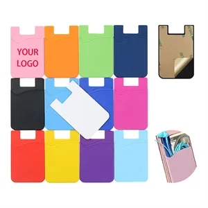 Silicone Phone Card Wallet Sticker Custom Logo