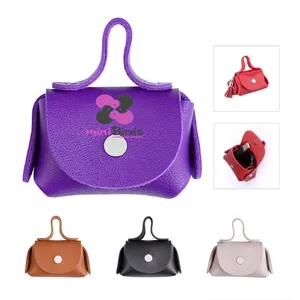 Mini Pu Coin Purse & Earphone Cable Storage Bag W/ Keychain