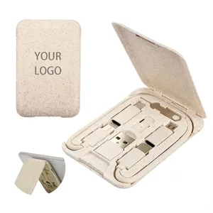 Wheat Straw Charging Line Multi-Connector Set Phone Holder