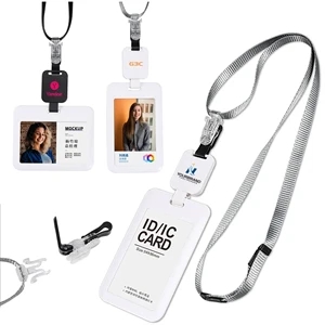 Retractable Badge Reel with Hard Plastic ID Card Holder