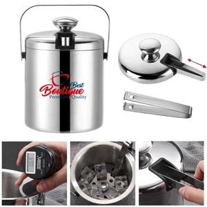 Double Walled Metal Ice Buckets with Tong