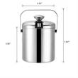 Double Walled Metal Ice Buckets with Tong | https://www.bestnamebadges.com