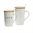 Ceramic mug w/ Lid And Spoon | https://www.bestnamebadges.com
