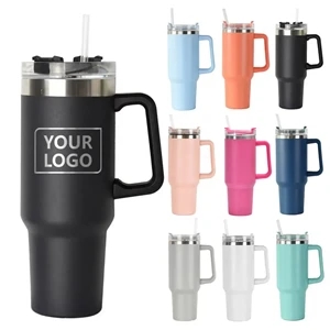 40Oz Stainless Steel Water Tumbler with Handle