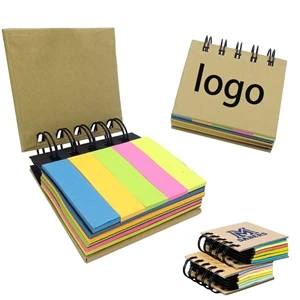 Pocket Size Spiral Sticky Note Pad and Tape Flags