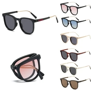 Sunglasses Folding Retro Square For Fishing UV Protection