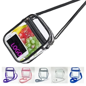 Fashionable PVC Transparent Shoulder Messenger Bag Purse Han