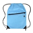 Drawstring Backpack With Front Zipper Pocket (Ocean) | https://www.bestnamebadges.com