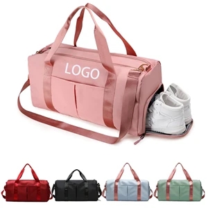 Sports Gym &Travel Duffel Bag With Dry Wet Pocket & Shoes