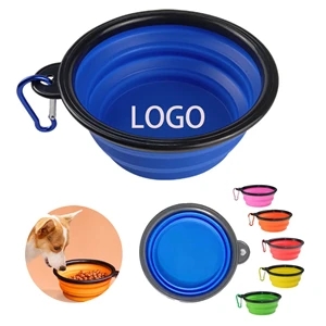 Portable Durable Collapsible Pet Bowl With Carabiner Clip