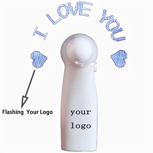 Flash Hand Breeze Portable LED Fan w/ Logo Light Up
