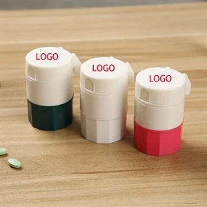Portable Cylindrical Sealed Medicine Cutter Pill Box