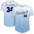 Custom Button Down Baseball Jersey (Full Dye Sublimation) | https://www.bestnamebadges.com