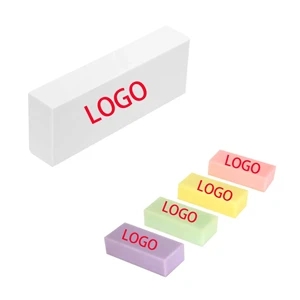 Multicoloured PVC Rectangular Block Shape Portable Eraser