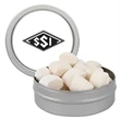 Candy Window Tin Short Round | https://www.bestnamebadges.com