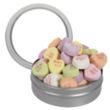 Candy Window Tin Short Round | https://www.bestnamebadges.com